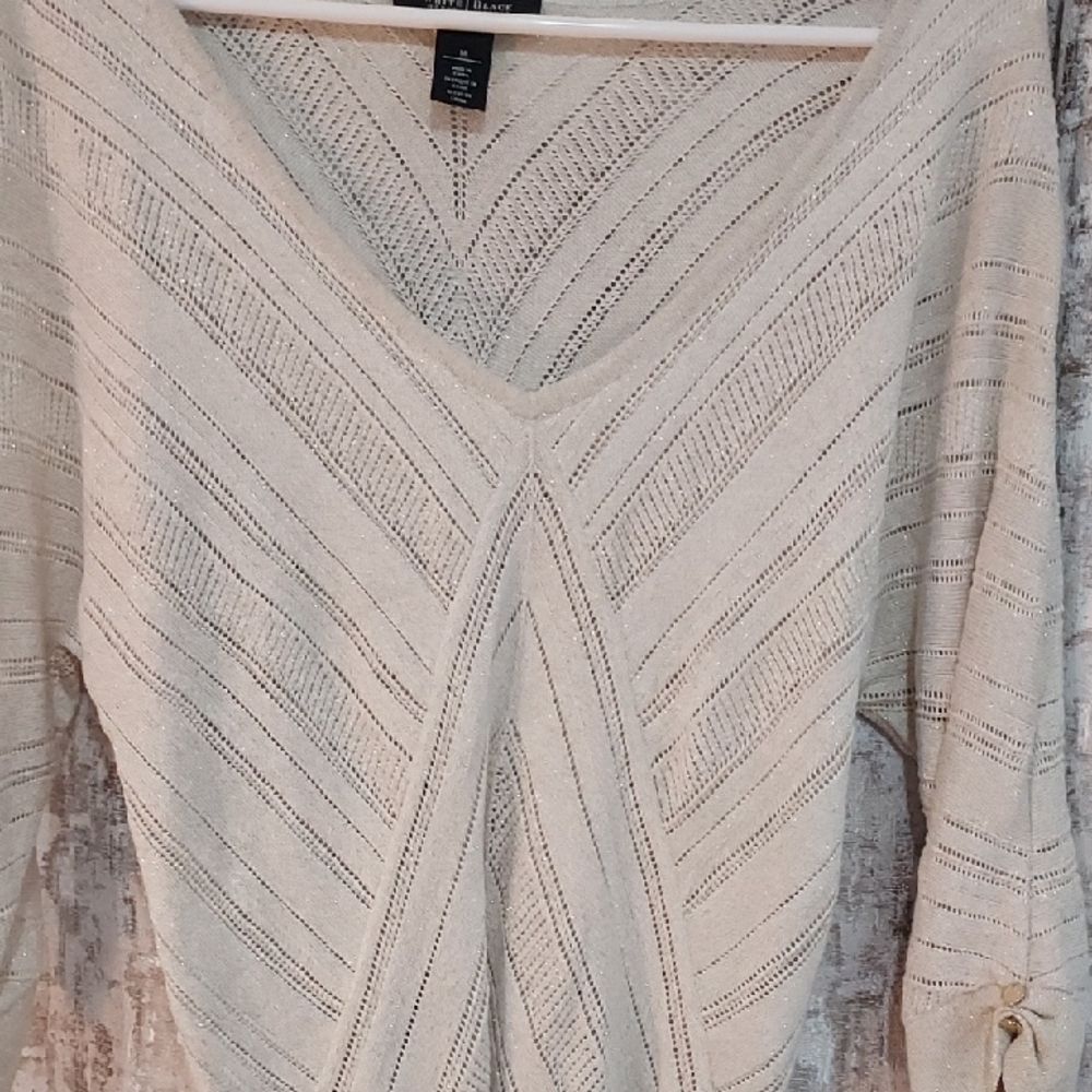 White House Black Market Beige Knit Top
